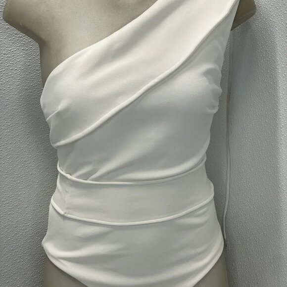Haight Women's Maria One-Shoulder One-Piece Swimsuit • Size M • White - Picture 1 of 7